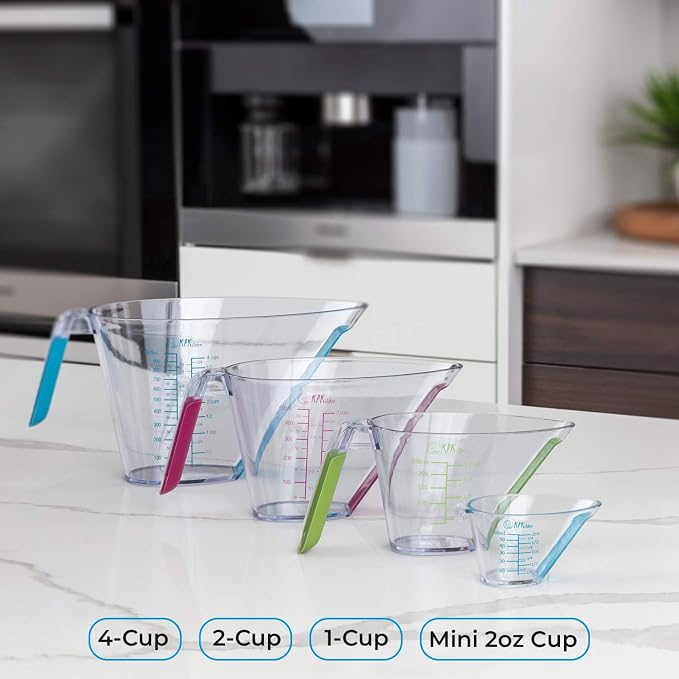 KPKitchen 4-Piece Angled Liquid Measuring Cups Plastic Set - Image 3