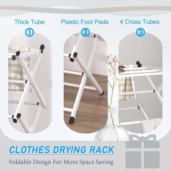 Household Indoor Folding Clothes Drying Rack, Dry Laundry and Hang Clothes - Image 4