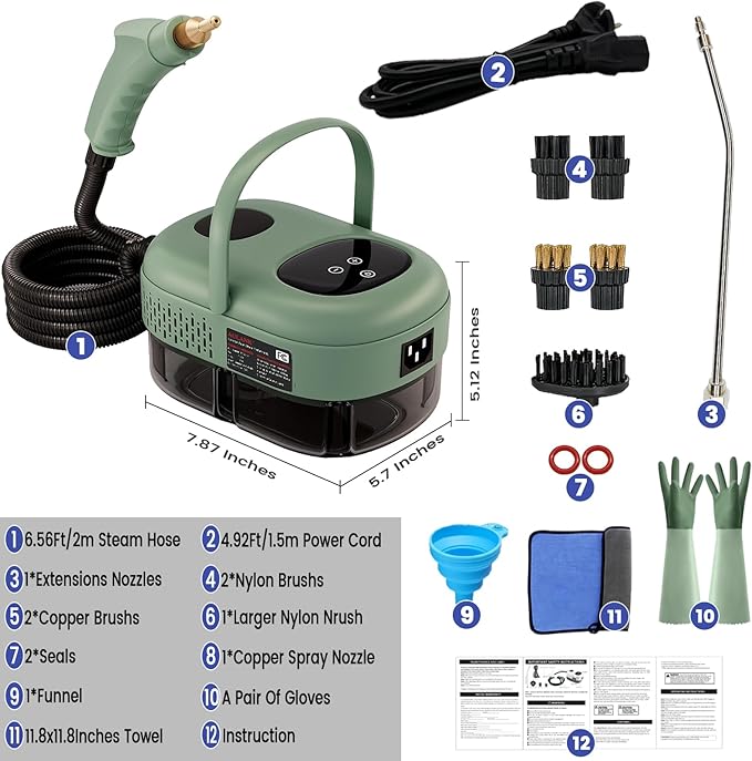 2500W Handheld Steam Cleaner, Portable Car Steamer - Image 7