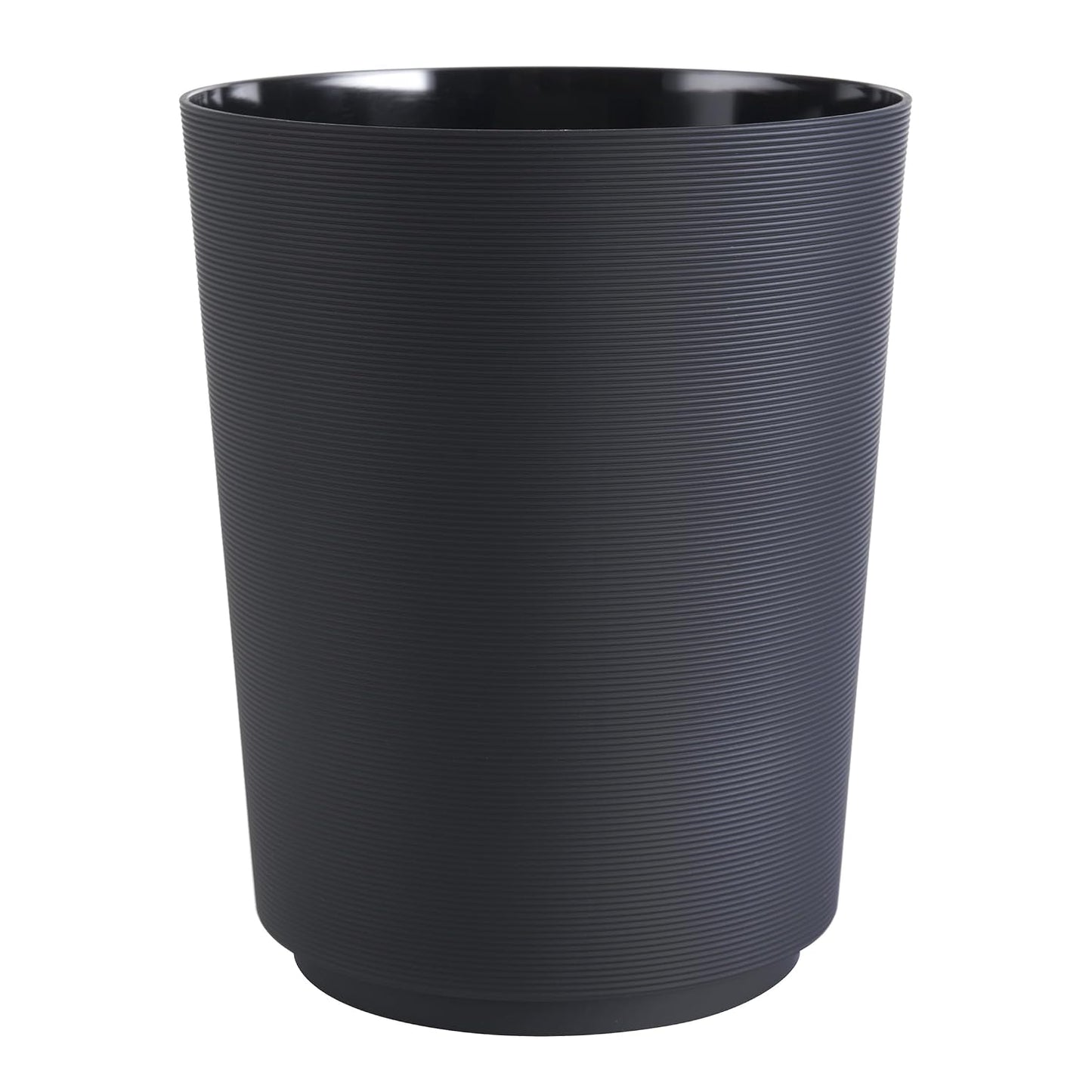 Indoor Storage Container,1.98 Gallon,Plastic,Sturdy‑Resistant and Easy‑Cleaning,Black,Waste Basket