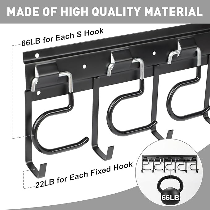 LEYU Metal Garage Tool Organizer Wall Mount, 4 Pack Garden Tool Organizer - Image 8