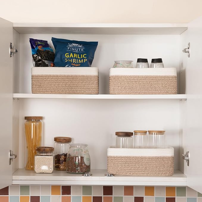 3 Pack Small Storage Baskets for Organizing, Cute Woven Decorative Gift Baskets - Image 6