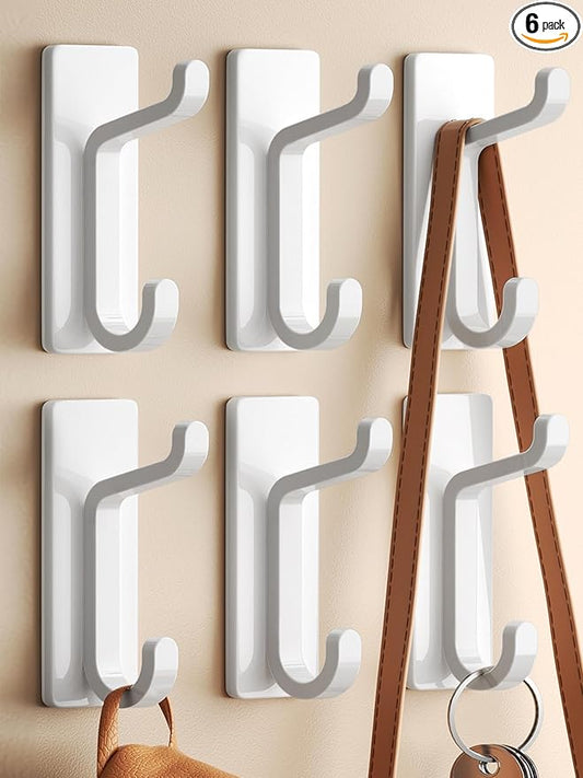 Wall Hooks for Coat and Towel: 13LB Adhesive Door Hanger Stick on by pickpiff