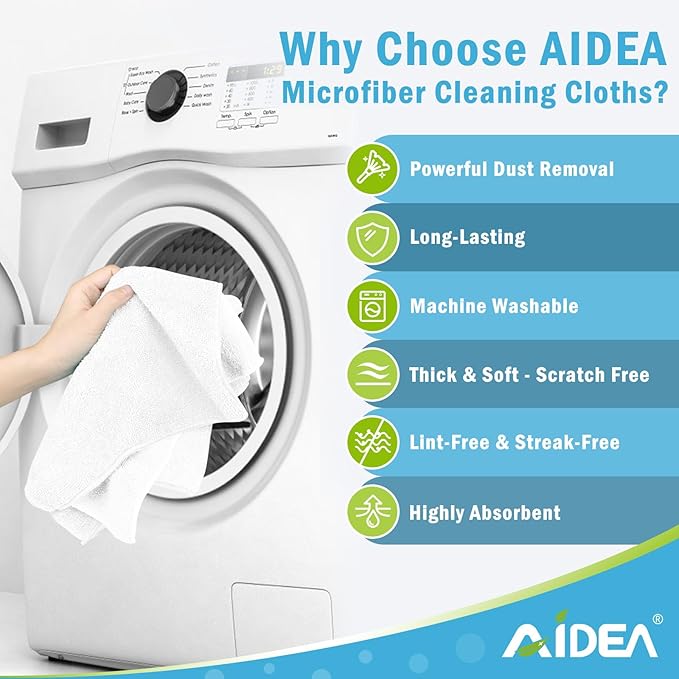 AIDEA Microfiber Cleaning Cloth-12PK, Soft Microfiber Towels - Image 3