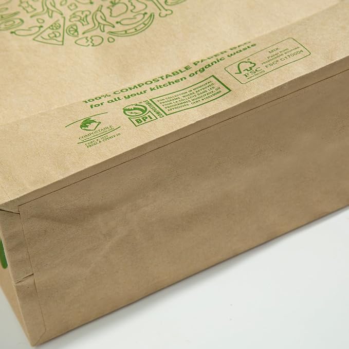 Hytrend-Kitchen Food Waste Bag-35 Bags-%100 Compostable paper Bag - Image 4