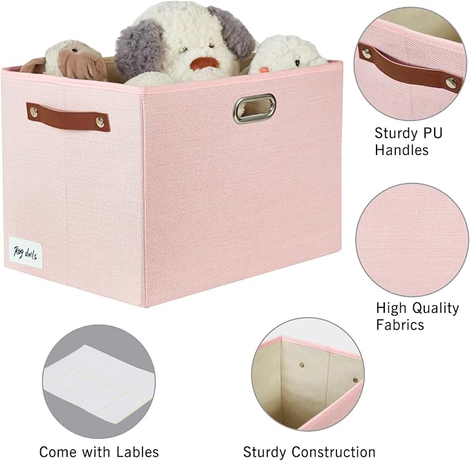 3-Pack Foldable Fabric Storage Bins - Image 3