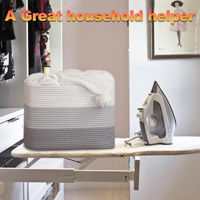 Storage Baskets for Organizing, 2 Pack Woven Basket for Storage, Rectangle - Image 2