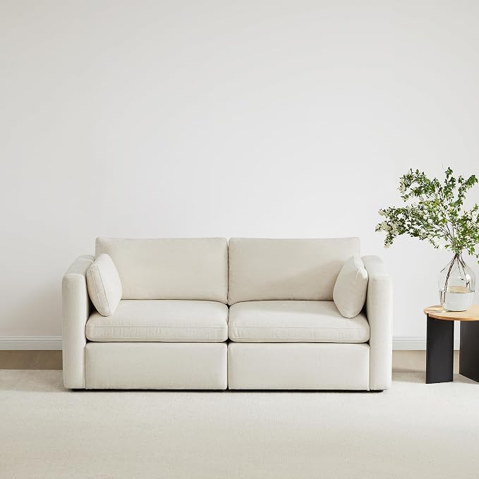 CHITA Small Modular Sectional Fabric Sofa Set, Extra Comfty Loveseat Cloud Couch by CHITALIVING