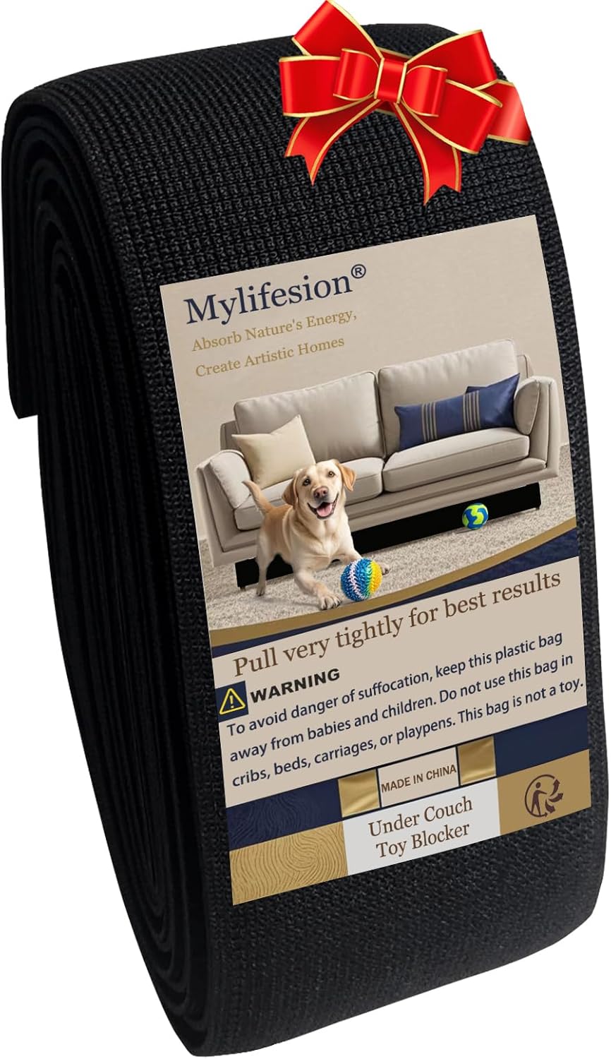 MYLIFESION Under Couch Blocker for Kids and Pet Toys, 123" L x 3" H, Toy Blockers for Bed, Stop Things Going Under Sofa or Furniture, Fits Standard couches and Sofas with Straight Legs