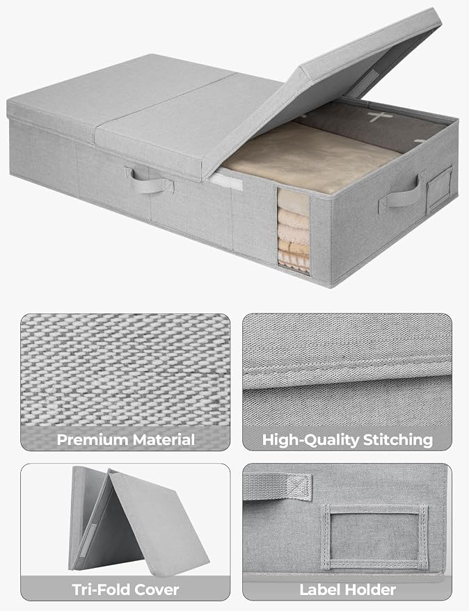 StorageWorks 2-Pack Jumbo Under Bed Storage Bins - Image 4