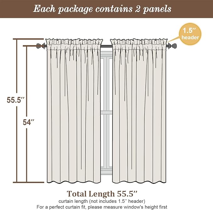 Chyhomenyc Hunter Green Sheer Curtains 54 Inch Long 2 Panels Set, Short Voile - Image 2