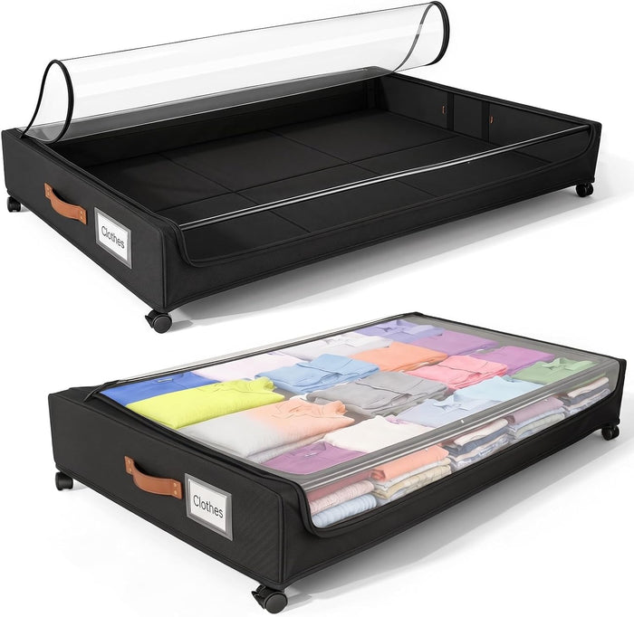 92L Extra Large Under Bed Storage with Wheels, 39.4" Extra Long Storage Box