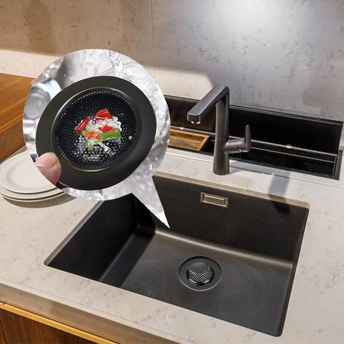 2 Pcs Black Stainless Steel Mesh Sink Drain Strainer, 3.54" Top/2.16" Kitchen - Image 4