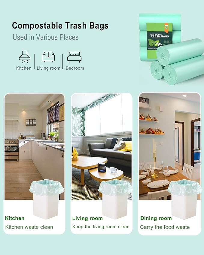 4-6 Gallon Small Trash Bags Compostable Trash Bags, AYOTEE 60 Count Ultra - Image 9