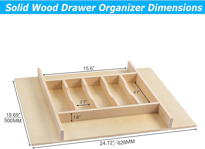 WelFurGeer Premium Wooden Silverware Organizer - Image 6