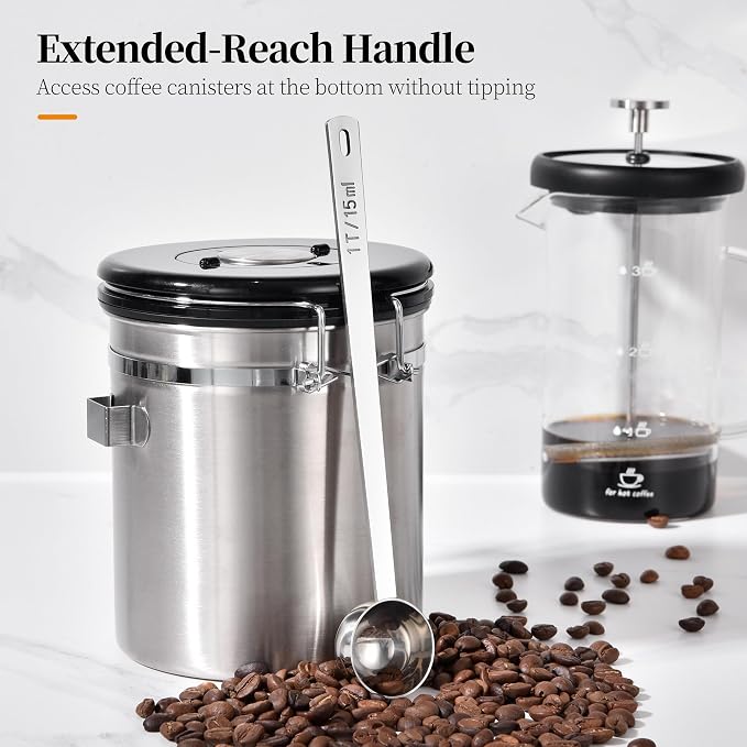 Long Handle Coffee Scoop: 8.3 Inch 18/8 Stainless Steel 1 Tablespoon Metal - Image 5