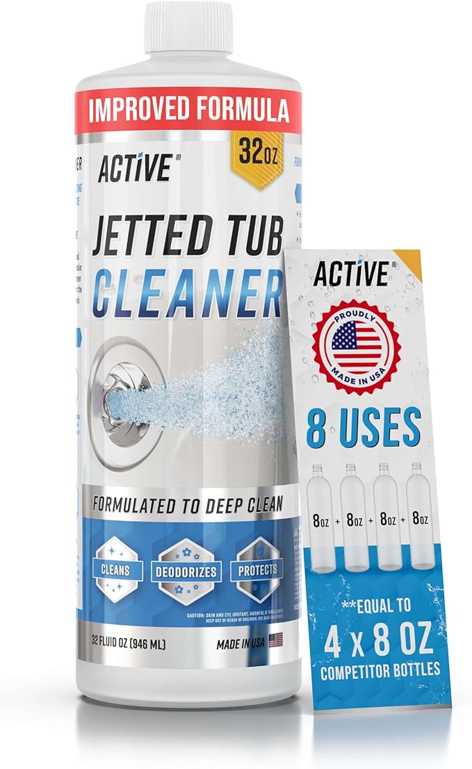 ACTIVE Jetted Tub Cleaner Bathtub Cleaning - 32oz Bath Jet Cleaner by ACTIVE