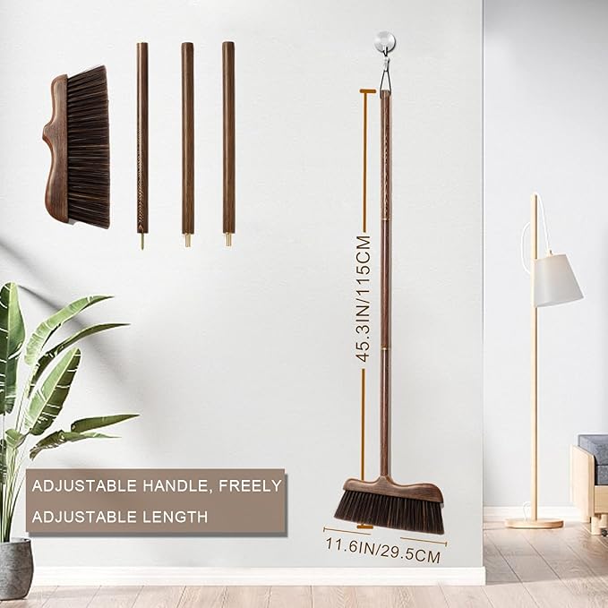Wood Angle Broom – 44.8” Wooden Handle Compact Brooms - Image 3