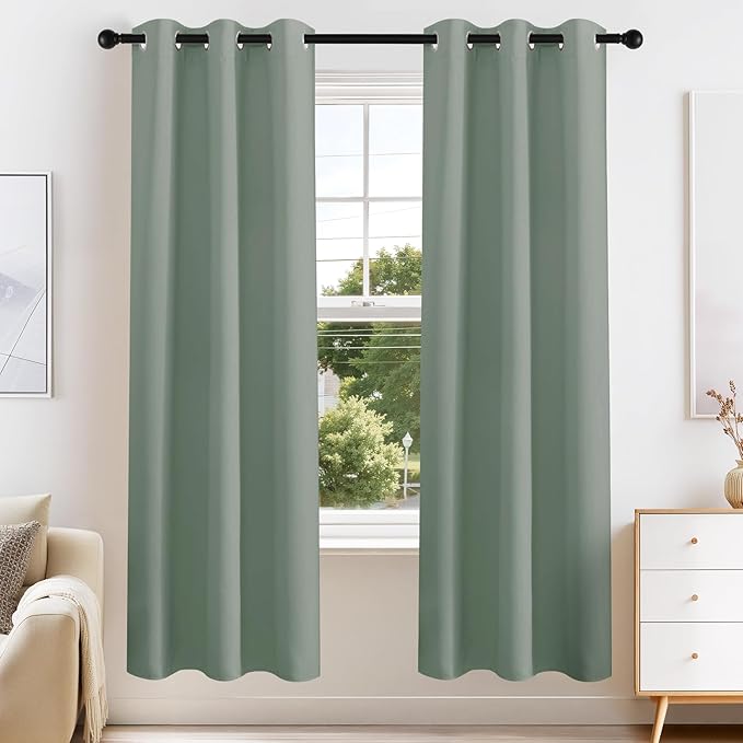 PONY DANCE Blackout Curtains for Bedroom 72 Inch Length 2 Panels Set, Privacy by PONYDANCE