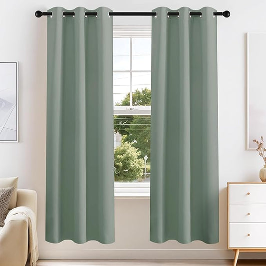 PONY DANCE Blackout Curtains for Bedroom 72 Inch Length 2 Panels Set, Privacy by PONYDANCE