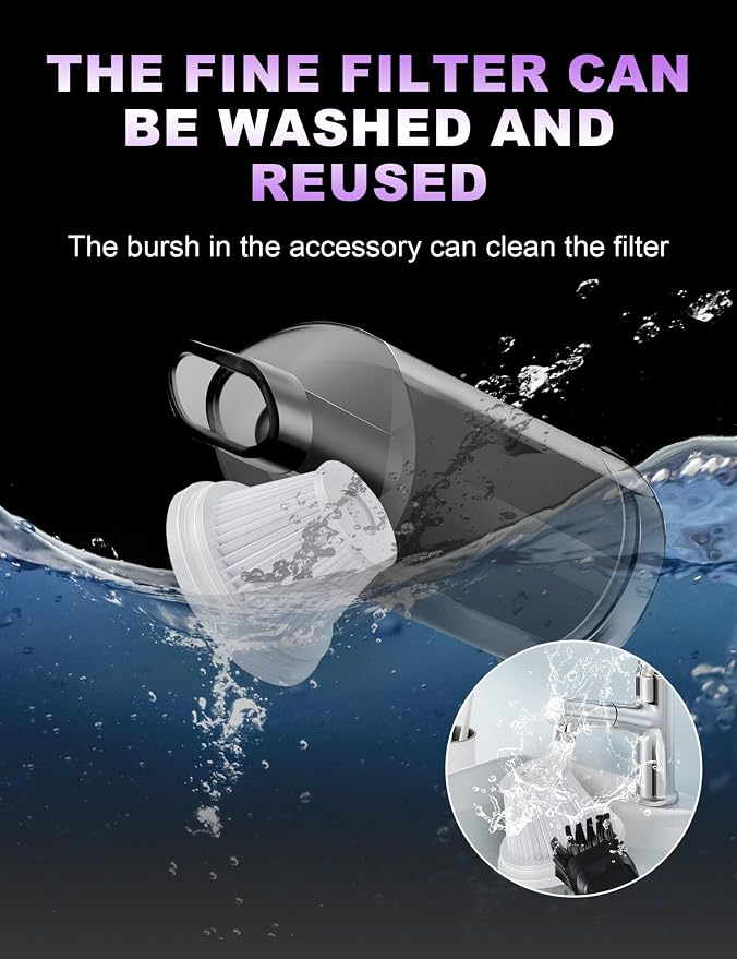 Handheld Car Vacuum Portable Cordless, 15000Pa High Power Handheld Vacuum - Image 6