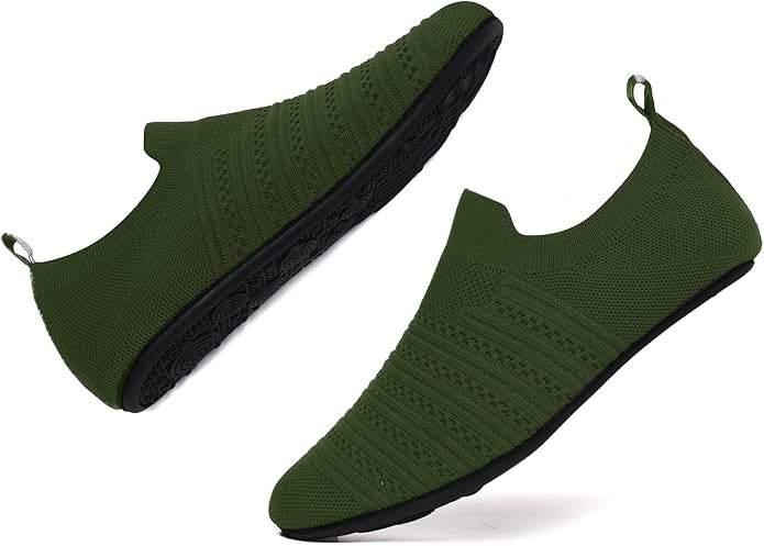 QZKDM Lightweight Slip on Grip Indoor House Slippers Barefoot Non Slip Home - Image 4