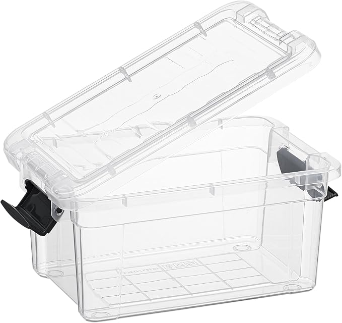 Superio Storage Bins with Lids- 2 Pack, 1.85 Qt Clear Boxes - Image 4