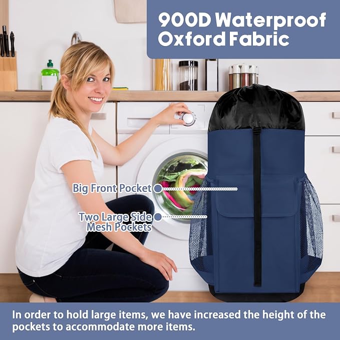 Laundry Backpack Bag, 132L Extra Large Heavy Duty Laundry Backpack - Image 5
