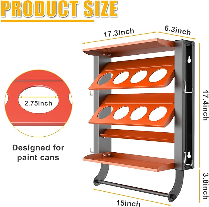 Ultrawall Spray Can Holder Rack, Heavy Duty Steel Wall Mounted Spray Bottle - Image 2