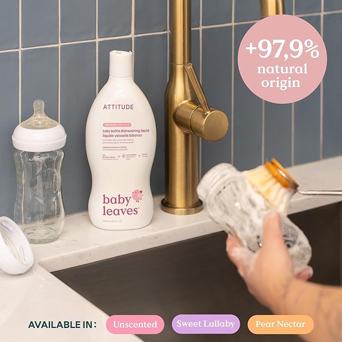 ATTITUDE Baby Dish Soap and Bottle Cleaner, EWG Verified Dishwashing Liquid - Image 3