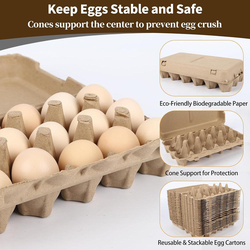 Egg Cartons 18 Count, 30 Pack 3x6 Grids Egg Cartons for Fresh Eggs, Sturdy Ca...
