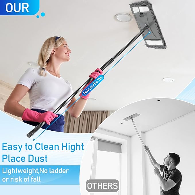 Wall Cleaner Mop with Long Handle, Wall Dust Cleaning Mop - Image 3