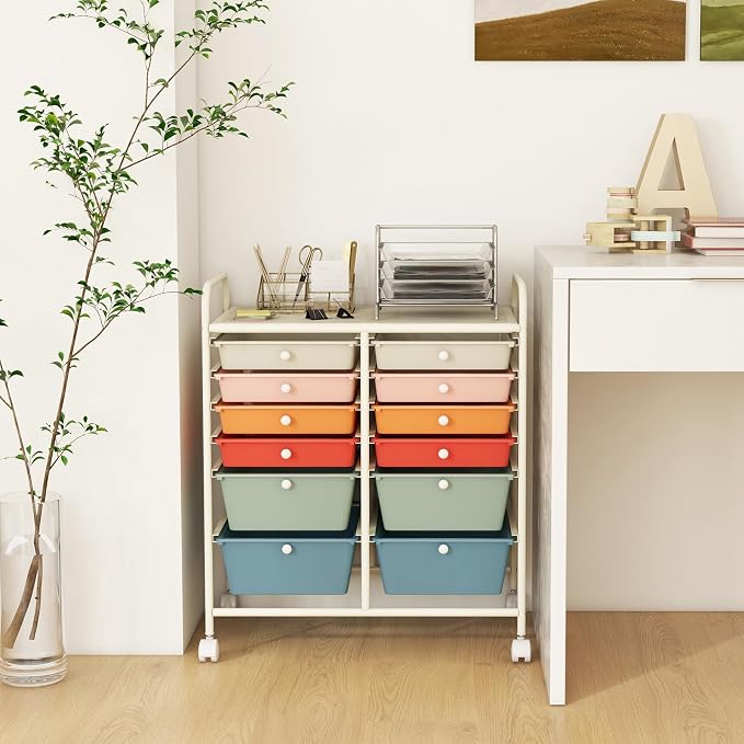 GOFLAME 12-Drawer Rolling Storage Cart, Mobile Utility Cart - Image 9