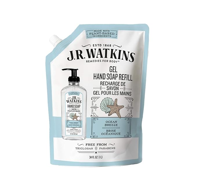 Hand Soap Gel Ocean Breeze 34floz Refill by JRWatkins