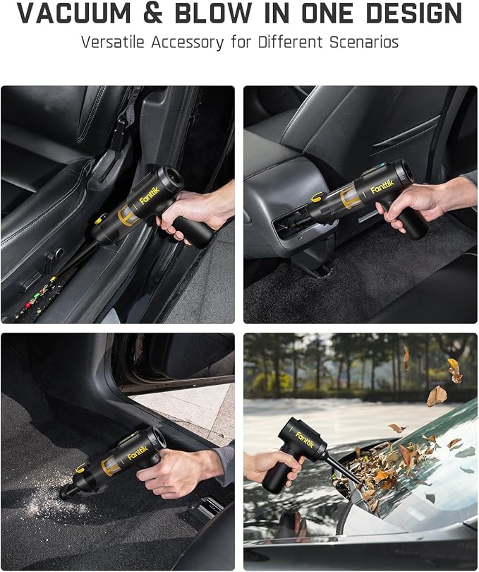 Fanttik Slim V10 Mix Cordless Car Vacuum, 4 in 1 Handheld Air Duster, Color - Image 2