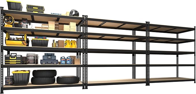PrimeZone 3 Pack Heavy Duty Adjustable 5 Tier Garage Storage Shelves by PrimeZone