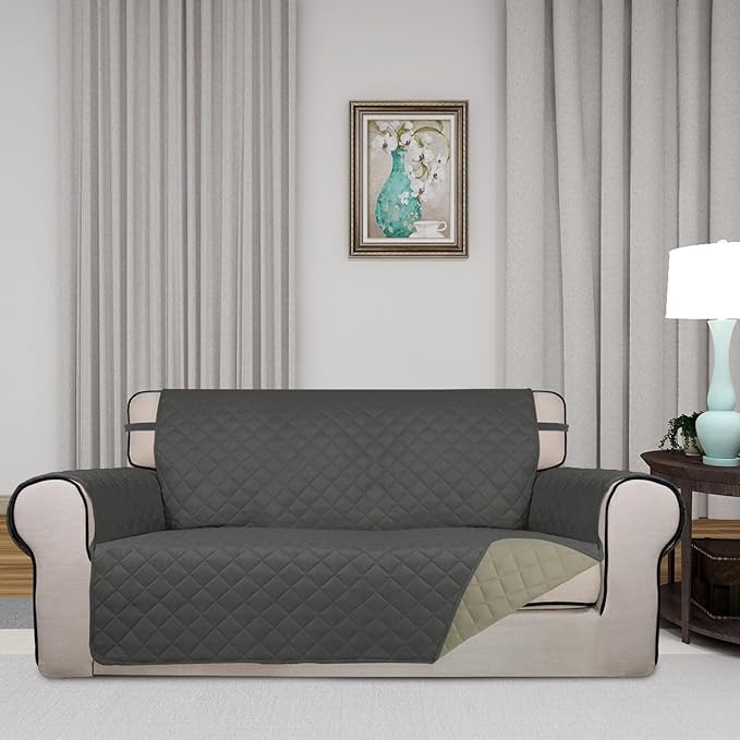 PureFit Reversible Quilted Sofa Cover, Water Resistant Slipcover Furniture - Image 2