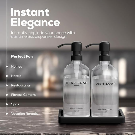 Glass Hand and Dish Soap Dispenser Set by Brighter Barns - Image 2