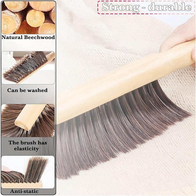 6Pcs Hand Broom Brush Beech Wood, Dust Brush, Duster - Image 3
