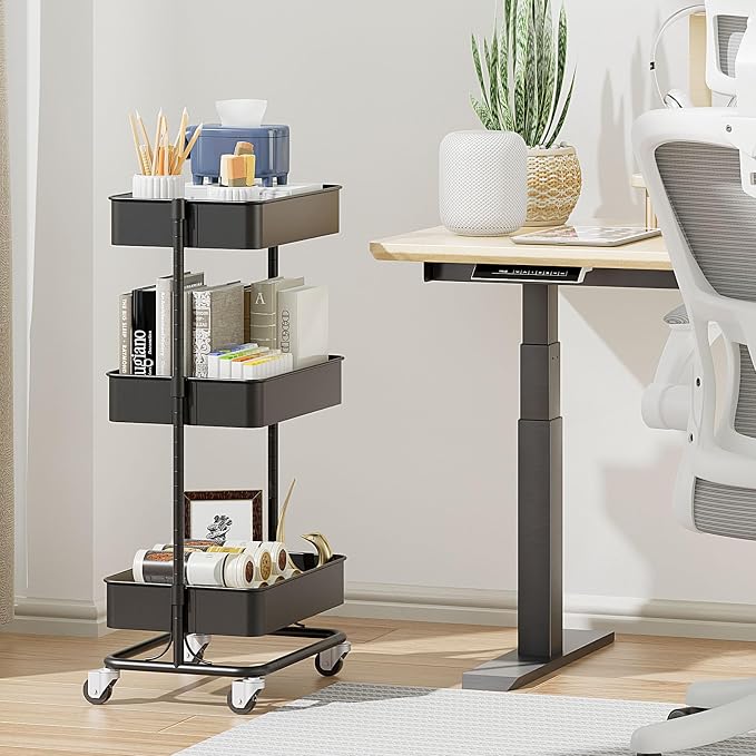 3 Tier Modern Metal Rolling Tool Cart - Image 7