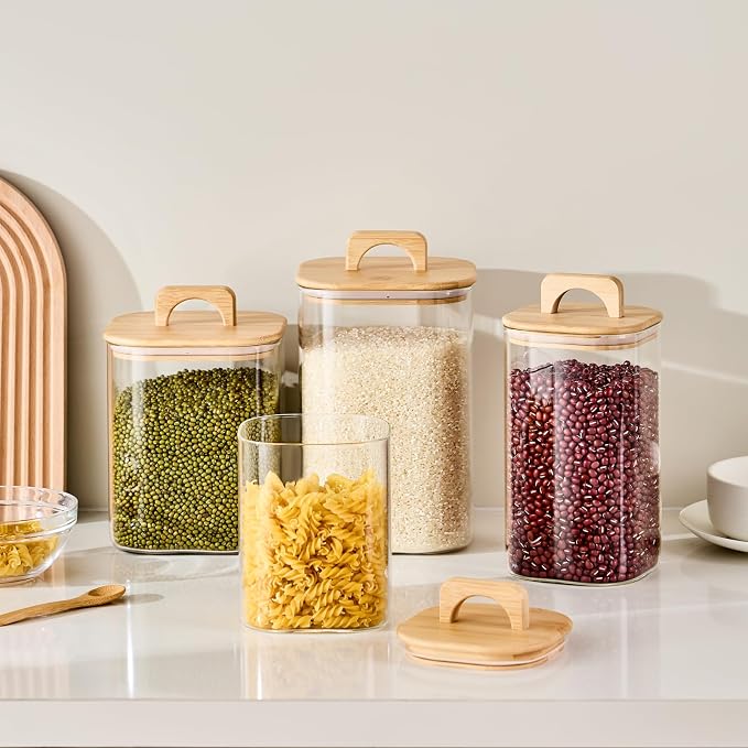 Sweejar 3 qt Glass Jars for Laundry Room Organization, 96 oz Laundry Pods - Image 9