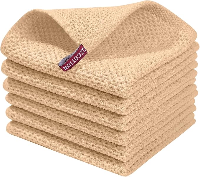 Homaxy 100% Cotton Waffle Weave Kitchen Dish Cloths, Ultra Soft Absorbent Quick by Homaxy