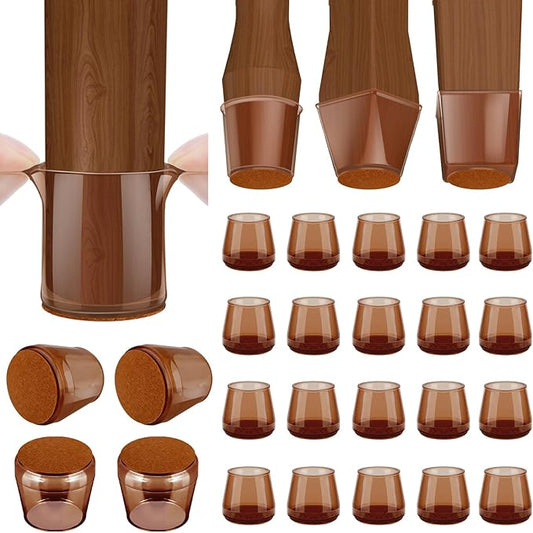 BALEINE 24 Pack Silicone Chair Leg Floor Protectors, Stool Leg Protectors Cap by BALEINE