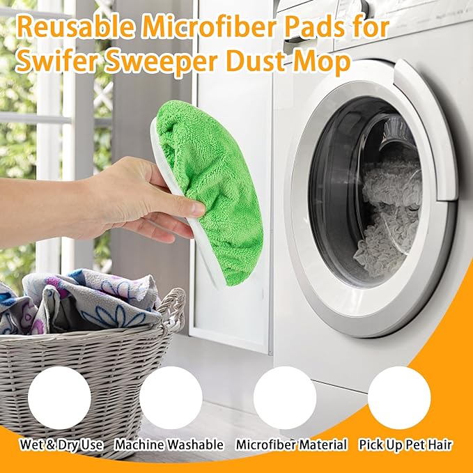 Reusable Dry Sweeping Cloths Microfiber Wet Mop Pads Compatible - Image 3