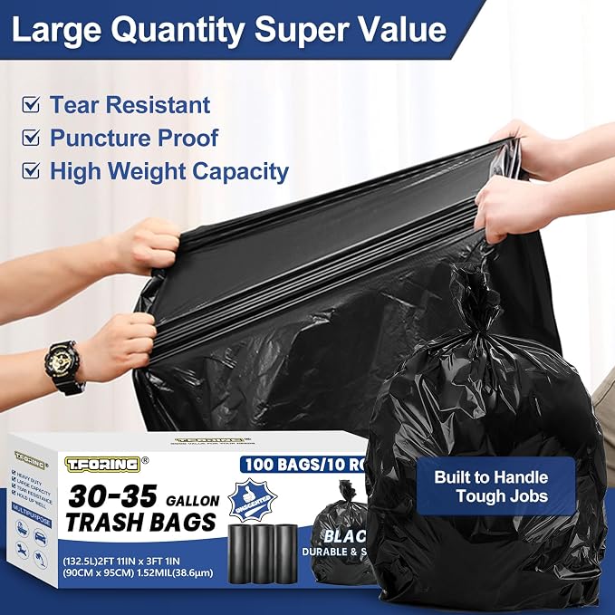 30-35 Gallon Trash Bags Heavy Duty 1.5 Mil - Image 3