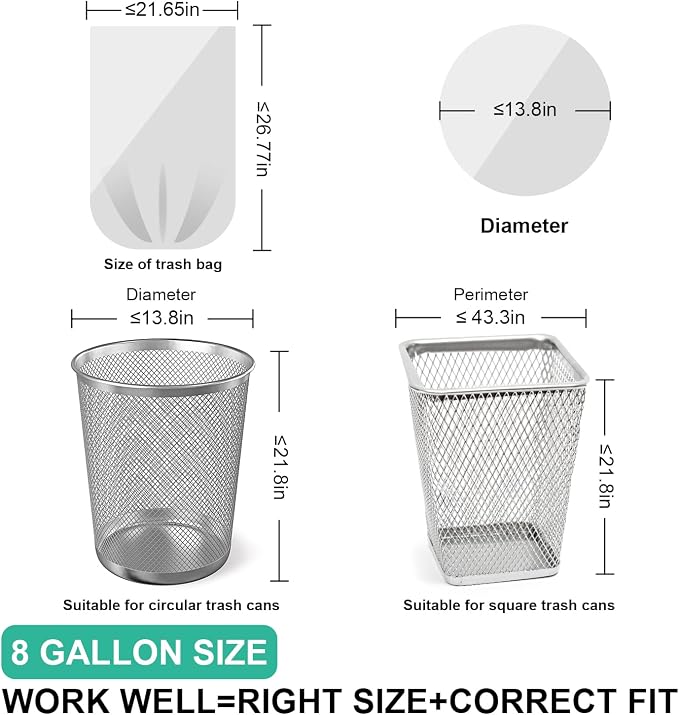 120 Count 8 Gallon Trash Bags Unscented - Image 2
