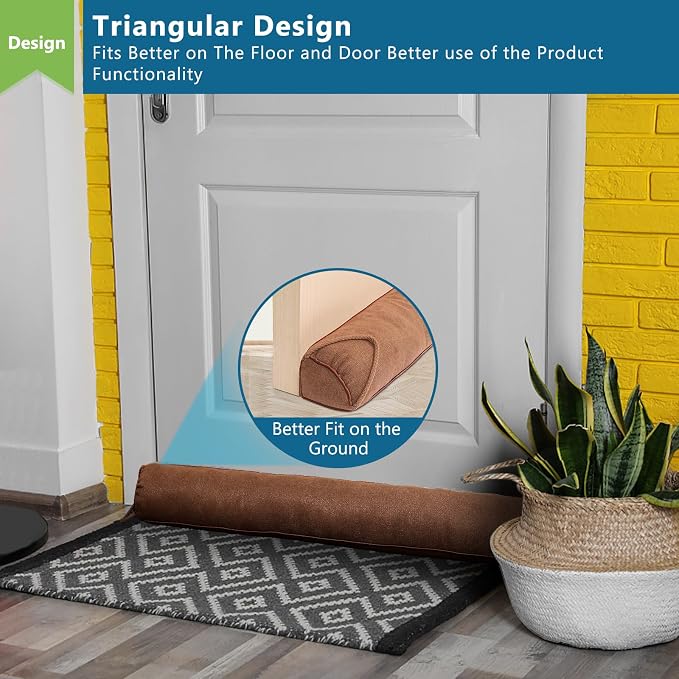 Triangle Under Door Draft Stopper 36 inch Weighted Draft Blocker Bottom Seal - Image 3