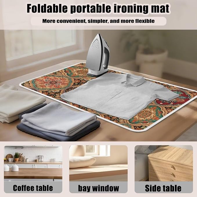 Folding Ironing Mat Heat and Steam Resistant Mandala Ironing Pad 32 x 16 Inch - Image 6