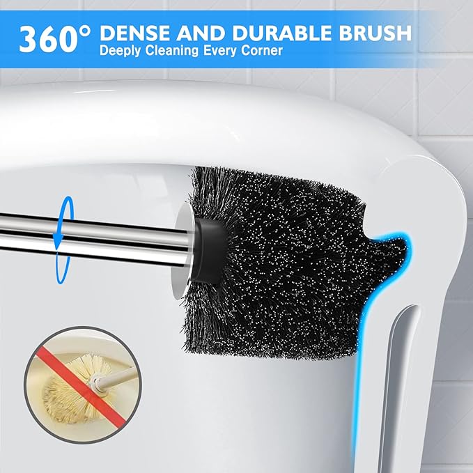 Toilet Brush and Holder 2 Pack, 304 Stainless Steel Toilet Brush - Image 3