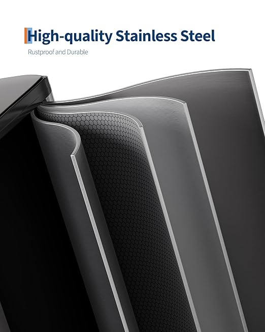 GarveeHome 2 x 10.6 gal Stainless Steel Double Trash Can - Image 3